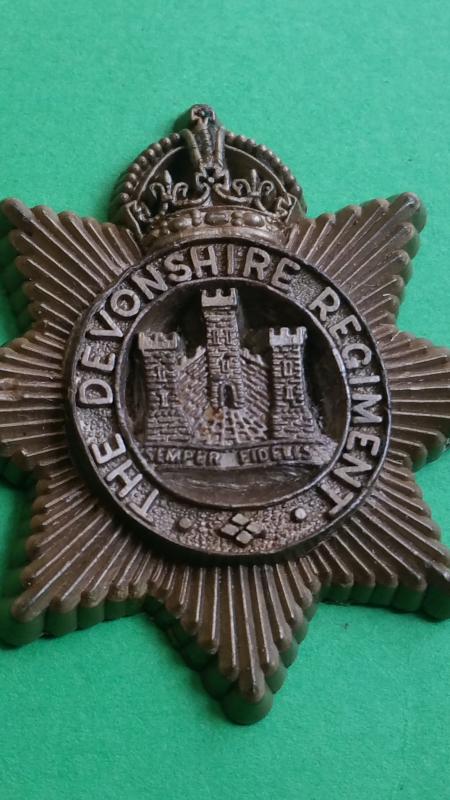 Devonshire Regiment Plastic  Cap Badge