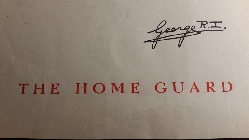 Home Guard Certificate
