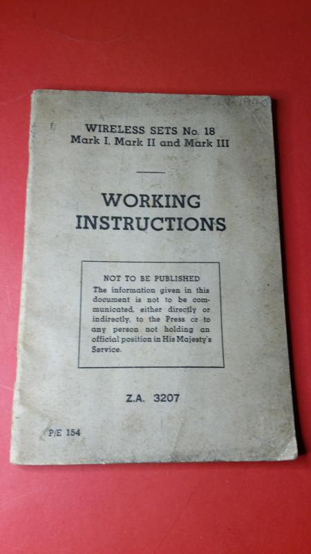 Number 18 Radio Set  Working Manual